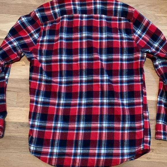 SONOMA Long Sleeve Button-Up Collared Red & Blue Plaid Flannel Shirt Men’s S - Picture 11 of 11
